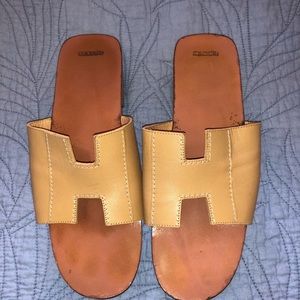 HERMES H sandals size 38 Authentic